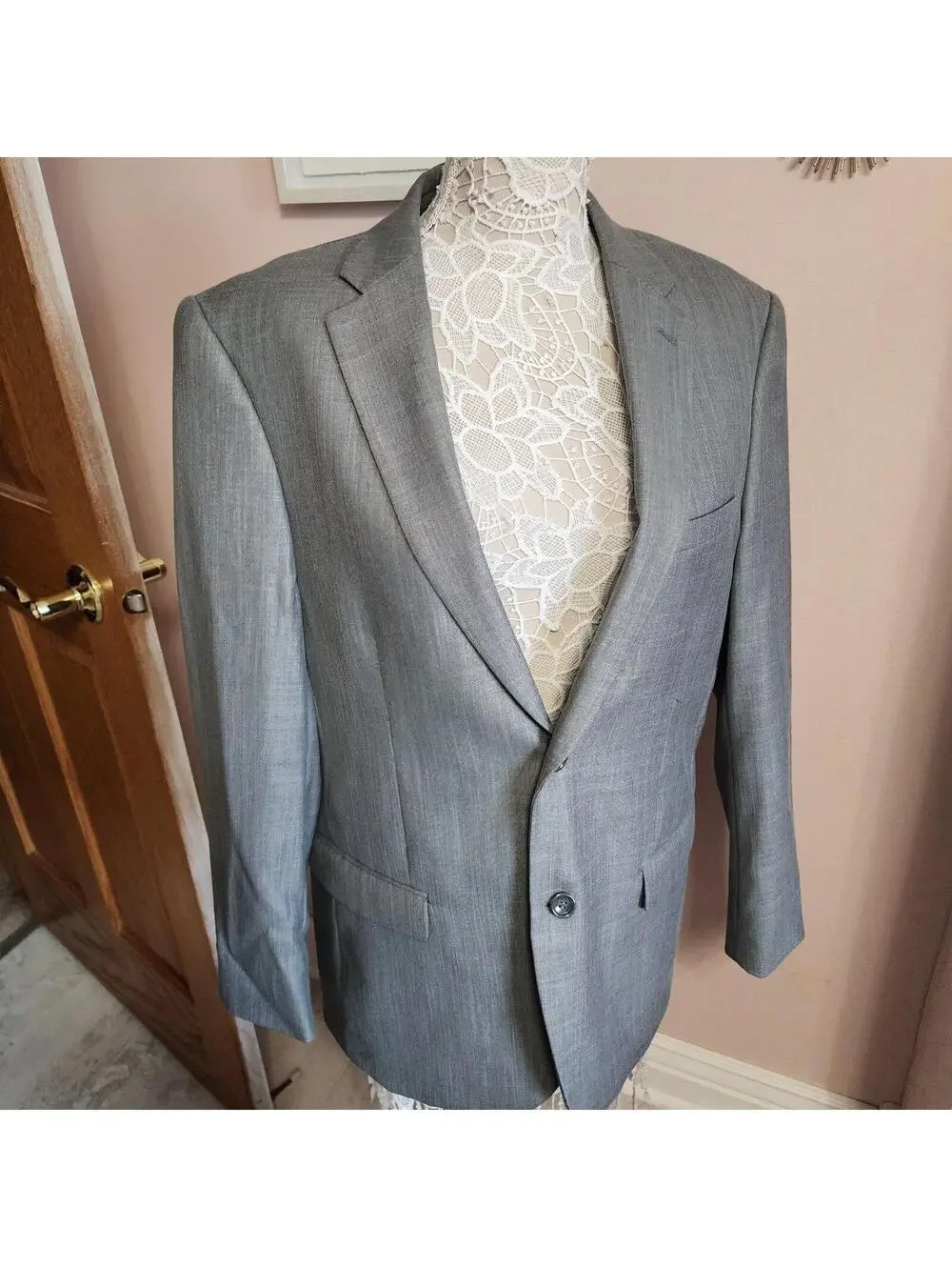 NWOT Caravelli Gray Sport Coat Blazer Men's 40R Double Vent Viscose Blend